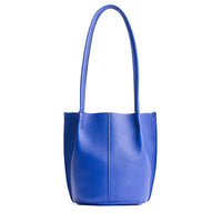 Astro Blue*Classic | Petite bucket shaped tote bag with matching leather handles