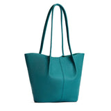 Aquarius Large | Wide bucket shaped tote bag with matching leather handles