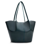 Boreal Oversized | Extra wide bucket shaped tote bag with matching leather handles