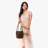 Stagecoach Classic | Petite bucket shaped tote bag with matching leather handles