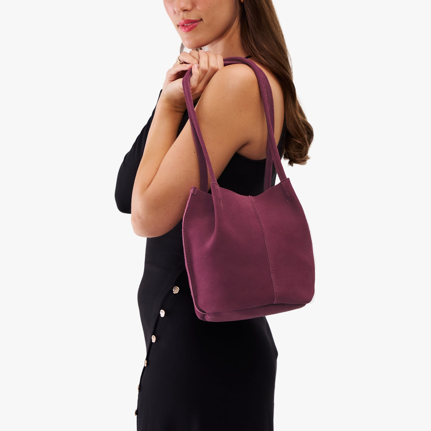 Superbloom*Classic | Petite bucket shaped tote bag with matching leather handles