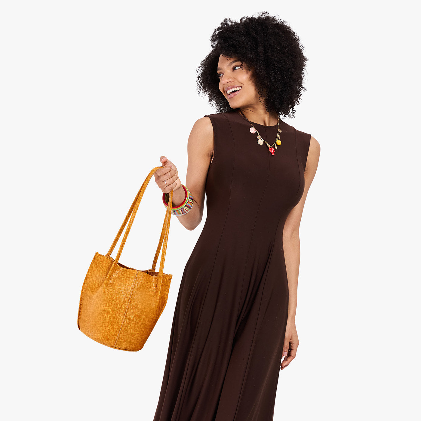 Devan Bucket Tote, Sunshine / Large Devan Bucket Tote, Sunshine / Large