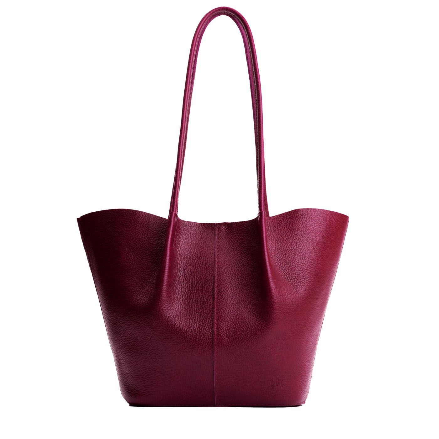 Orchid*Large | Wide bucket shaped tote bag with matching leather handles