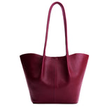 Orchid Large | Wide bucket shaped tote bag with matching leather handles