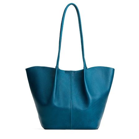 Planetary*Large | Wide bucket shaped tote bag with matching leather handles