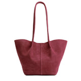 Red Panda Large | Wide bucket shaped tote bag with matching leather handles