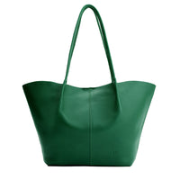 Bacalar*Oversized | Extra wide bucket shaped tote bag with matching leather handles