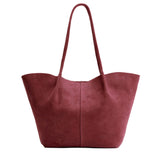 Red Panda Oversized | Extra wide bucket shaped tote bag with matching leather handles