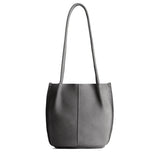 Smoke Grey Classic | Petite bucket shaped tote bag with matching leather handles