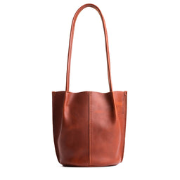 Chestnut*Classic | Petite bucket shaped tote bag with matching leather handles
