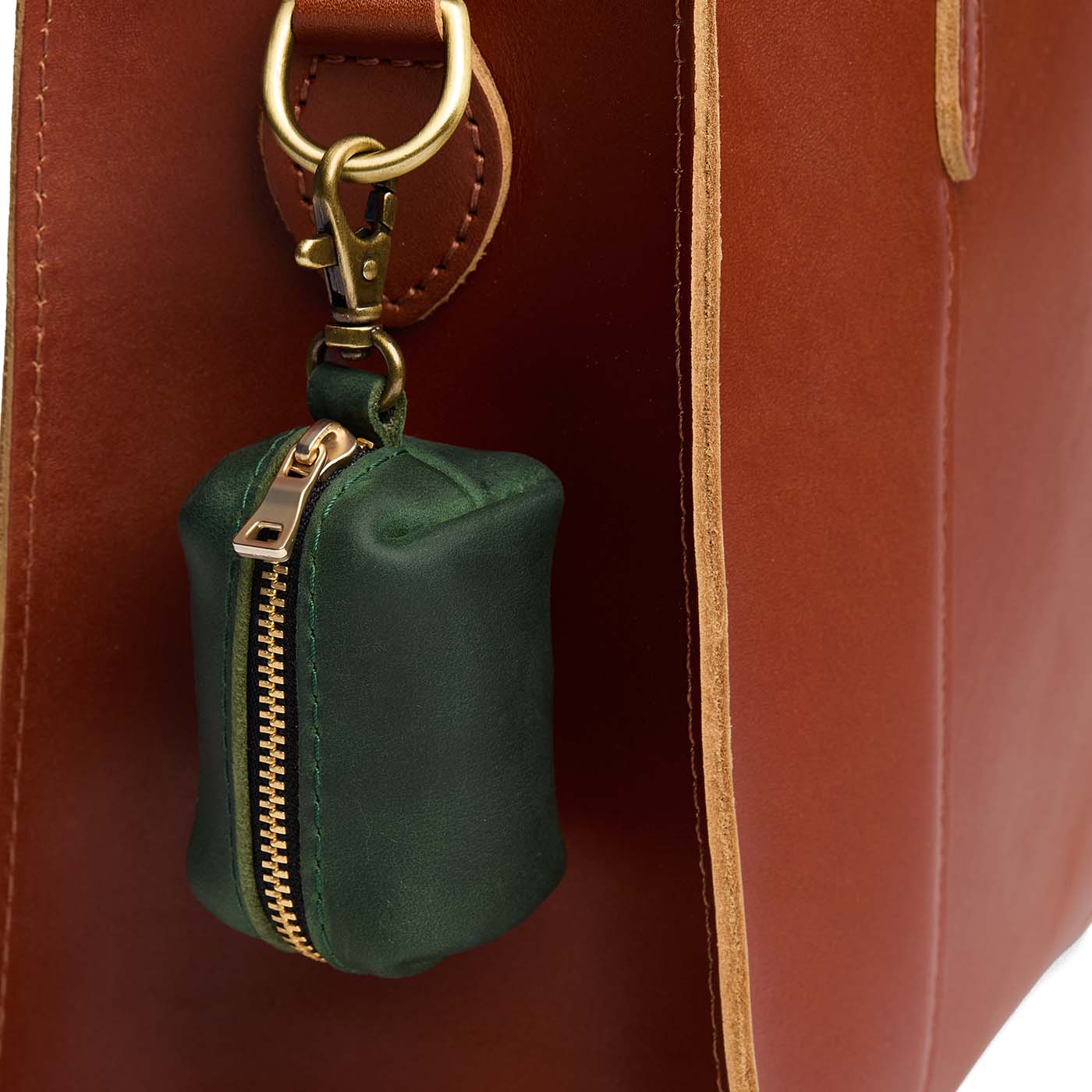 Evergreen | Leather small keychain pouch