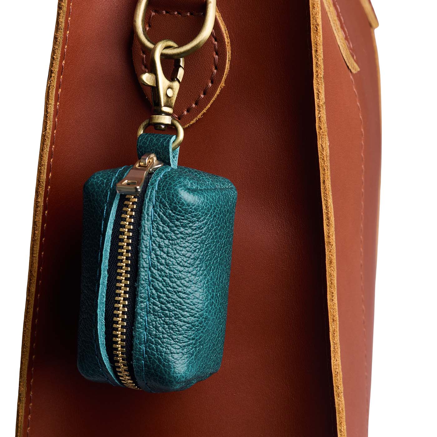 Sea Glass | Leather small keychain pouch