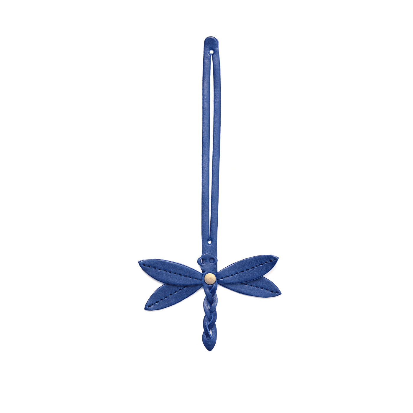 Cowboy Blue | Dragonfly shaped leather charm tassel