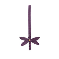 Plum | Dragonfly shaped leather charm tassel