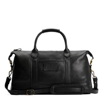 Pebbled--black | Large leather duffle bag with crossbody strap