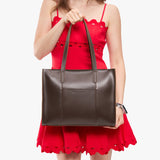 Grizzly East/West | Structured wide tote bag with overlapping panels and crossbody strap