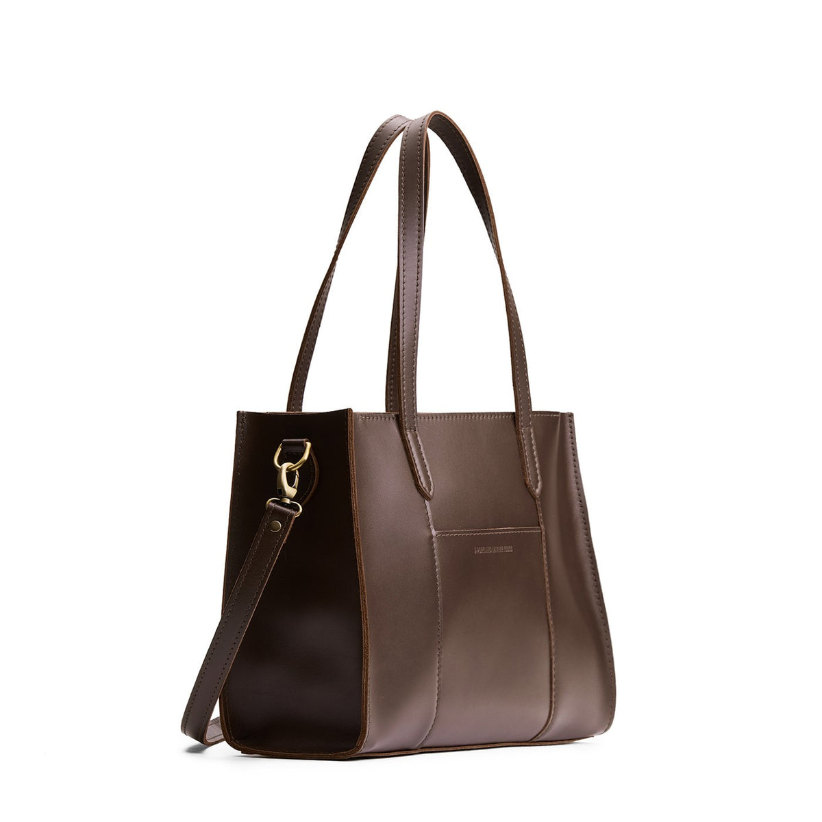 Grizzly*East/West | Structured wide tote bag with overlapping panels and crossbody strap
