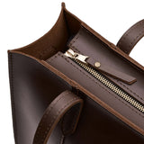 Grizzly East/West | Structured wide tote bag with overlapping panels and crossbody strap