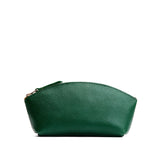 Bacalar Eclipse | Spacious leather makeup bag with curved seams and top zipper