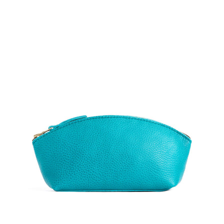Baja*Eclipse | Spacious leather makeup bag with curved seams and top zipper