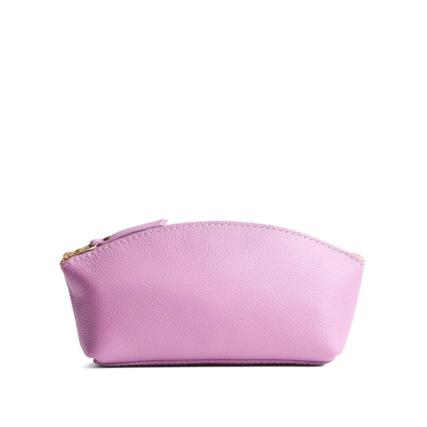 Calla Lily*Eclipse | Spacious leather makeup bag with curved seams and top zipper