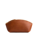 Honey Eclipse | Spacious leather makeup bag with curved seams and top zipper