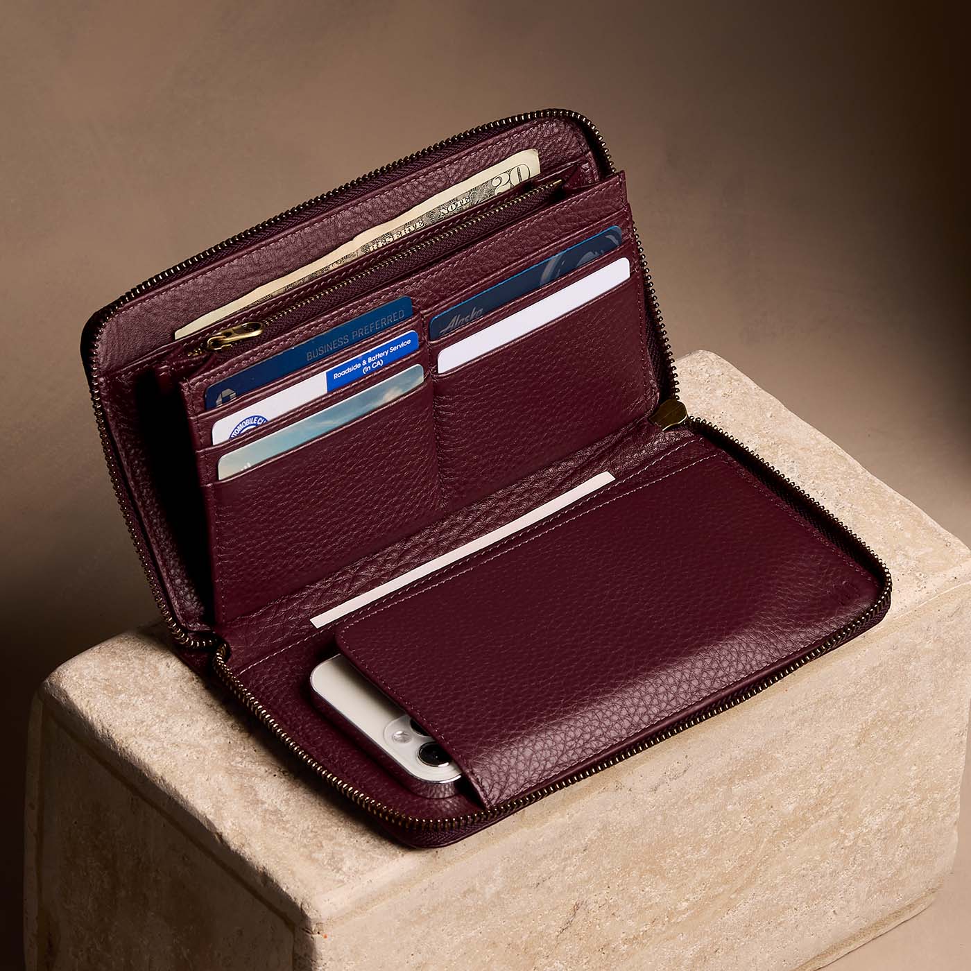 backpack zipper leather wallets Genuine Full Soft Bag Man Waist Pouch Sling Cellphone Daviscase It includes multiple card slots for all your essential cards SteinMart.com | Calf Leather Wallet