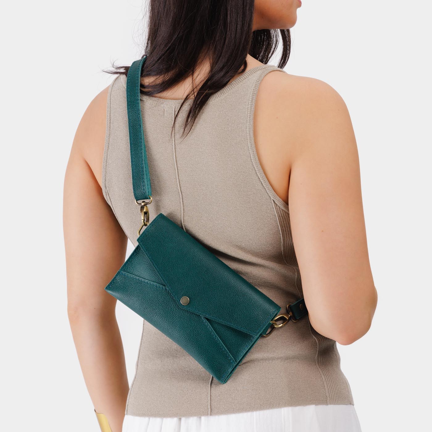 Sea Glass | Envelope shaped clutch wallet with crossbody strap