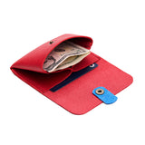Cherry | Envelope snap wallet with contrast pull tab