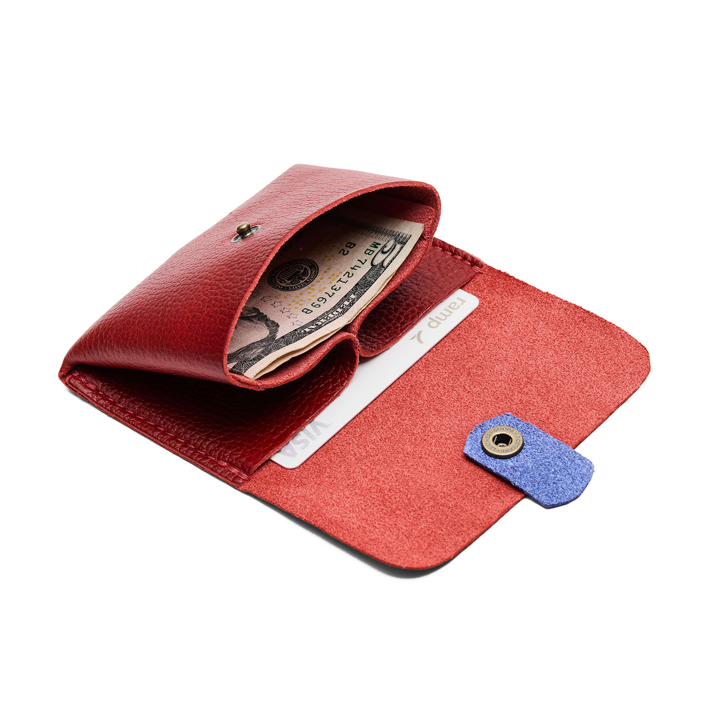 Chili Red | Envelope snap wallet with contrast pull tab