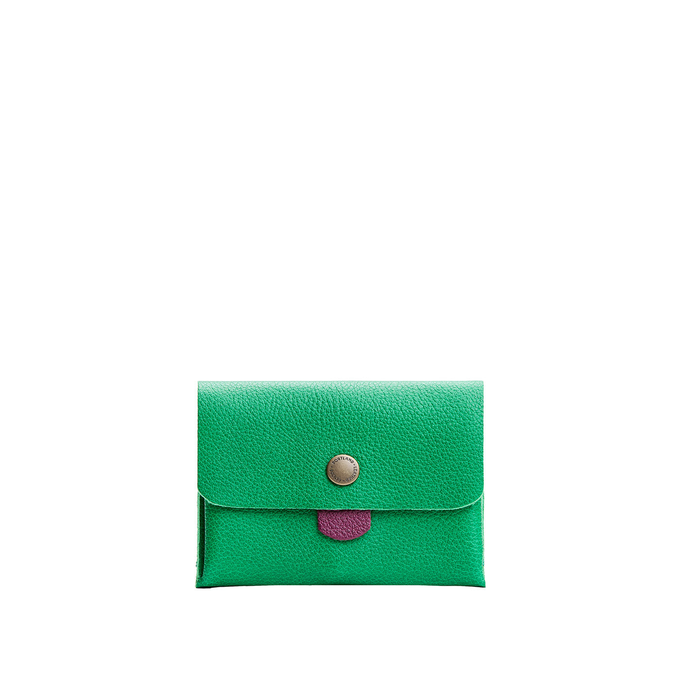Jolly Green | Envelope snap wallet with contrast pull tab