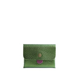 Metallic Greench | Envelope snap wallet with contrast pull tab