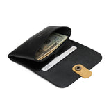 Pebbled--black | Envelope snap wallet with contrast pull tab