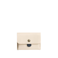 Pebbled Bone | Envelope snap wallet with contrast pull tab