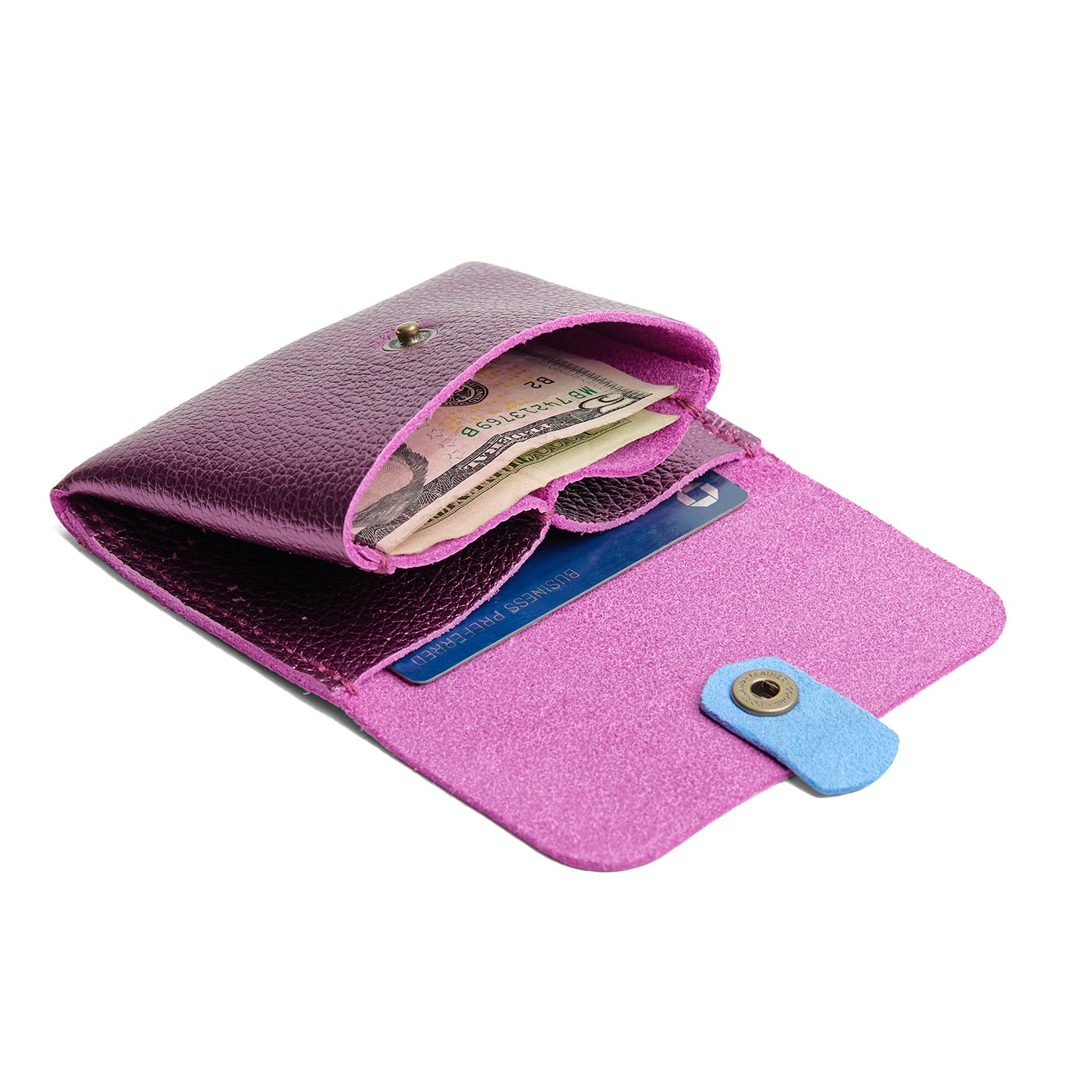 Ultra Violet | Envelope snap wallet with contrast pull tab