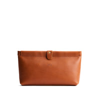 Honey  | Leather pouch with frame top closure and leather pull tab