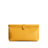 Sunshine | Leather pouch with frame top closure and leather pull tab