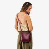 Cabernet | Small rectangular crossbody purse with top zipper and interior pocket