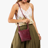 Cabernet | Small rectangular crossbody purse with top zipper and interior pocket
