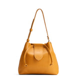 Sunshine Large | Symmetrical leather bag with leather drawstring closure and adjustable shoulder strap