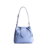 Aster Small | Symmetrical leather bag with leather drawstring closure and adjustable shoulder strap