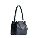 Boreal Small | Symmetrical leather bag with leather drawstring closure and adjustable shoulder strap