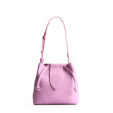 Calla Lily Small | Symmetrical leather bag with leather drawstring closure and adjustable shoulder strap