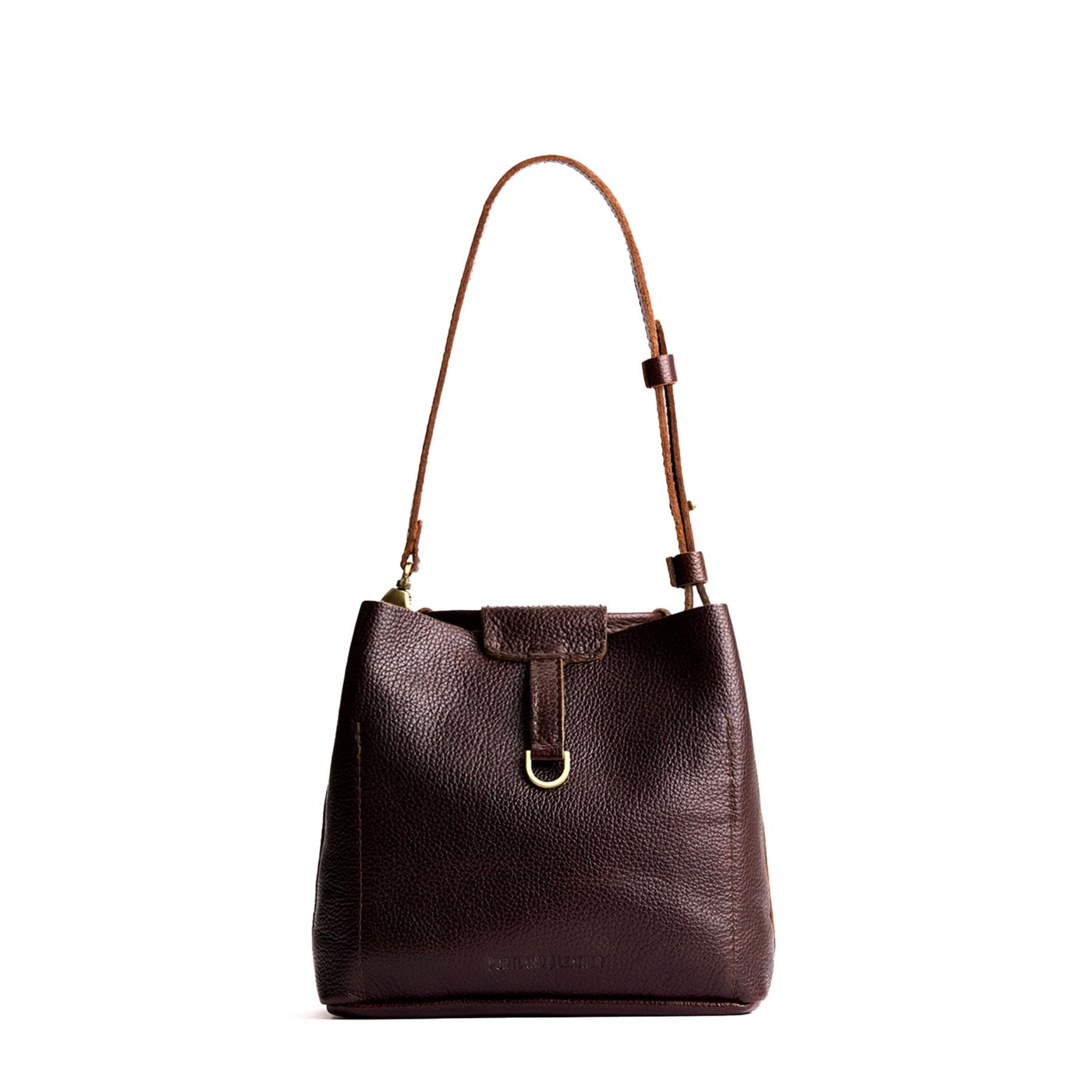 Coldbrew*Small | Symmetrical leather bag with leather drawstring closure and back ring for accessories