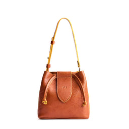Sienna*Small | Symmetrical leather bag with leather drawstring closure and adjustable shoulder strap