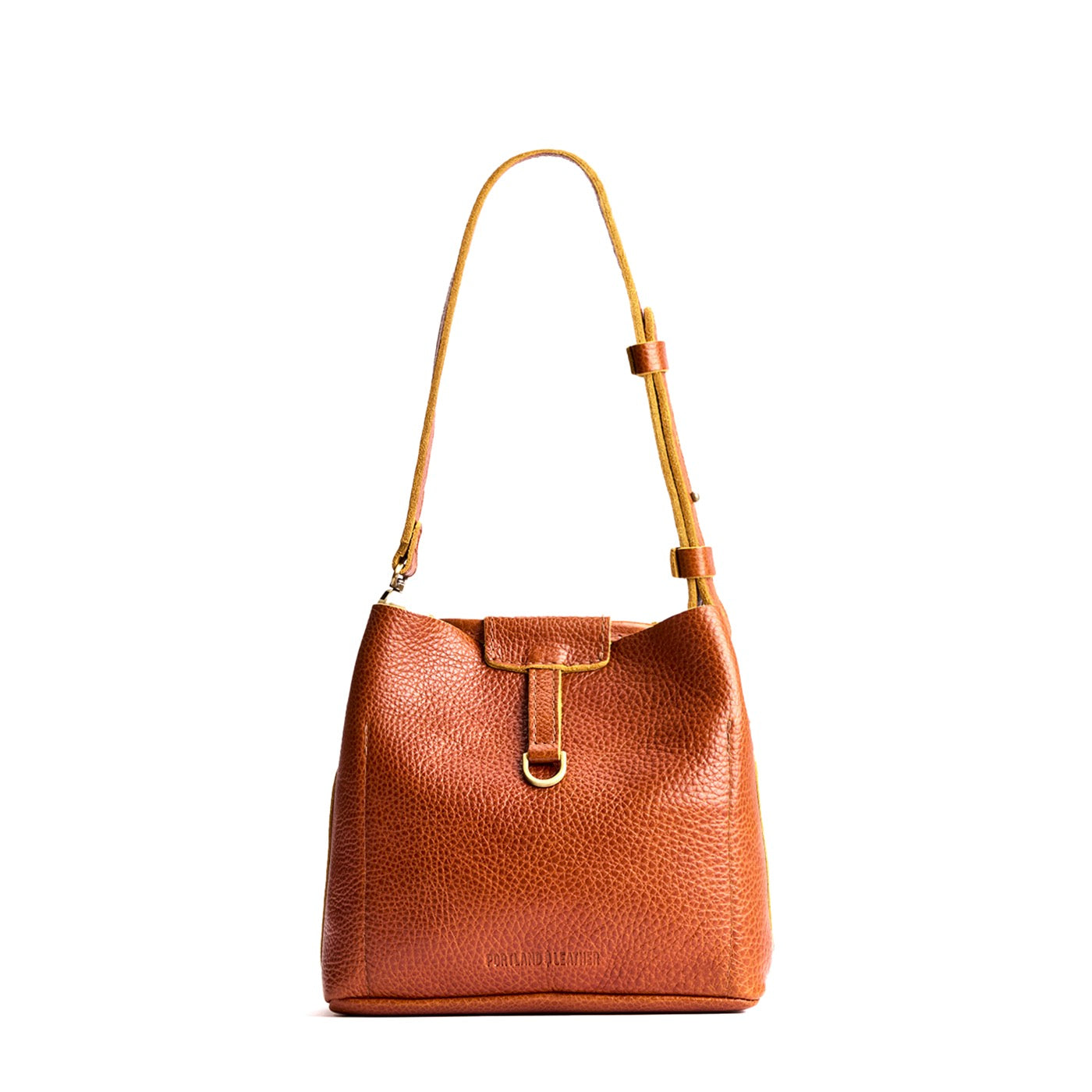 Sienna*Small | Symmetrical leather bag with leather drawstring closure and back ring for accessories