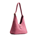 Hollyhock | Structured hobo shoulder bag with floral patterned embossed leather, adjustable strap and magnetic closure