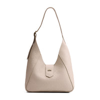 Jasmine | Structured hobo shoulder bag with floral patterned embossed leather, adjustable strap and magnetic closure