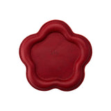 Chili Red | Floral shaped leather tray with stuffed edges 