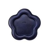 Cobalt | Floral shaped leather tray with stuffed edges 